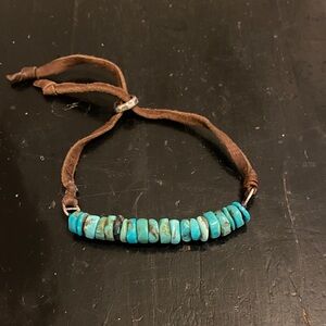 Sundance Turquoise, Sterling and Leather Bracelet
